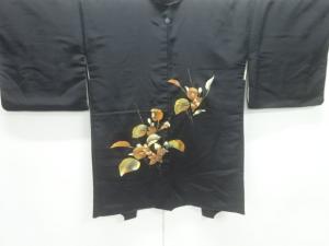 草花模様一つ紋絵羽織